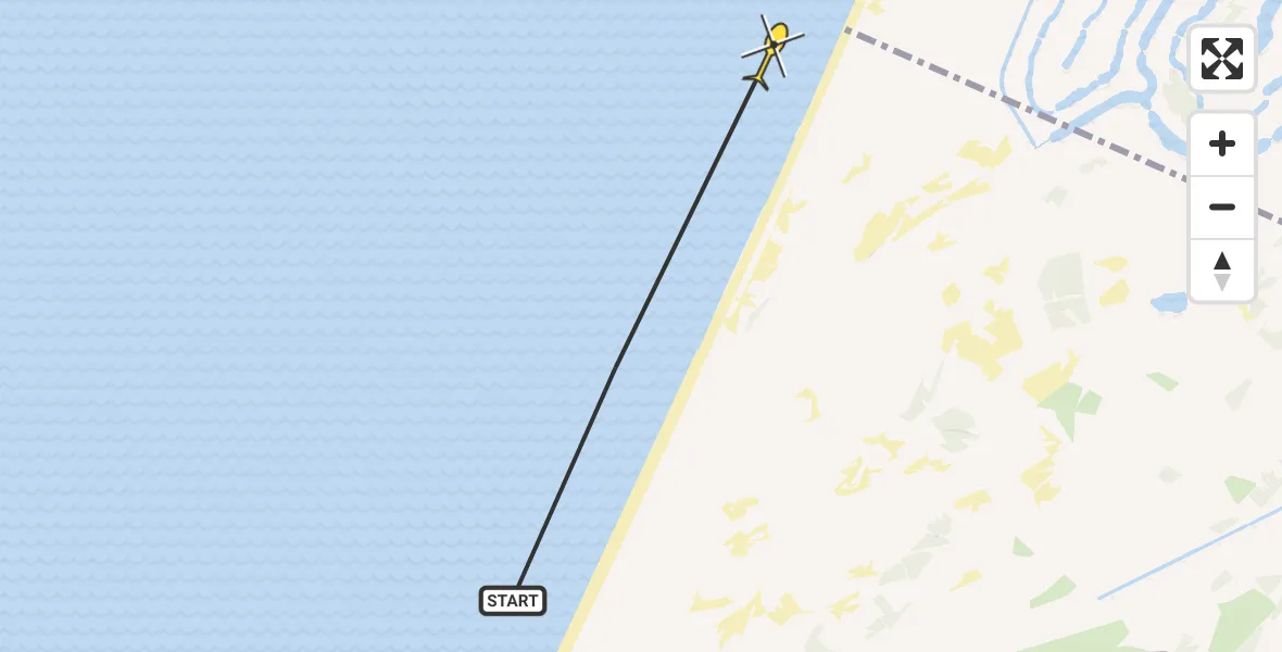 Routekaart van de vlucht: Politiehelikopter naar Noordwijk