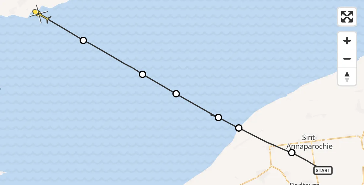 Routekaart van de vlucht: Ambulancehelikopter naar Formerum