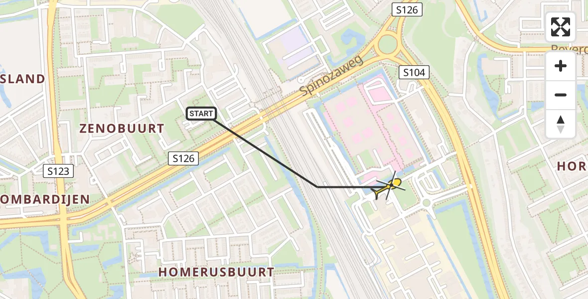 Routekaart van de vlucht: Lifeliner 2 naar Rotterdam