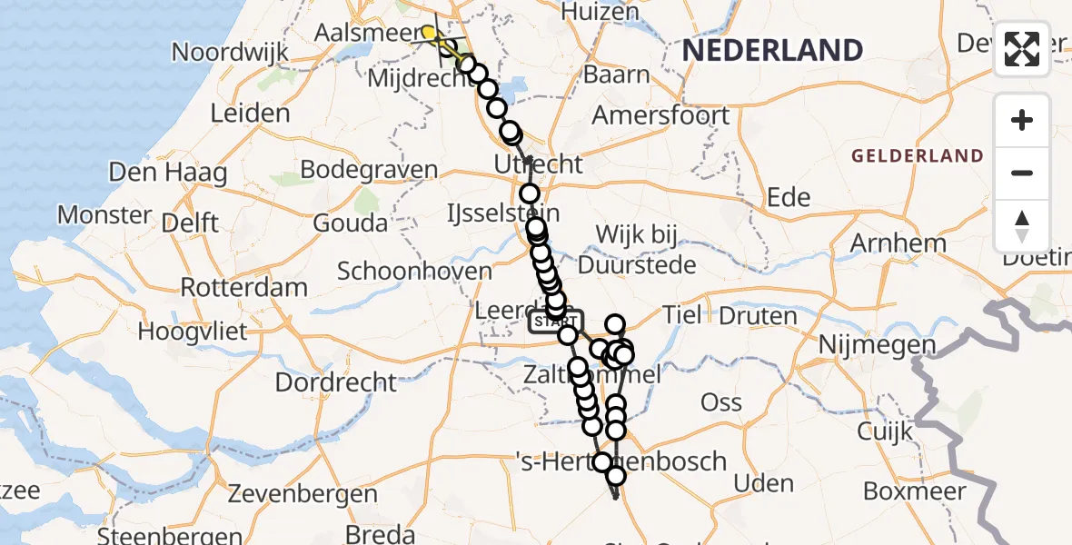 Routekaart van de vlucht: Politieheli naar Abcoude