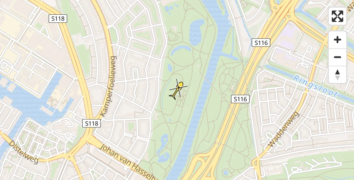 Routekaart van de vlucht: Lifeliner 1 naar Amsterdam