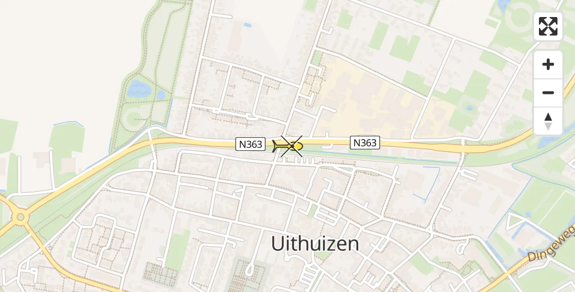 Routekaart van de vlucht: Lifeliner 4 naar Uithuizen