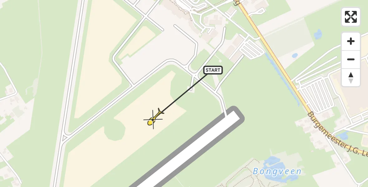 Routekaart van de vlucht: Traumahelikopter naar Groningen Airport Eelde