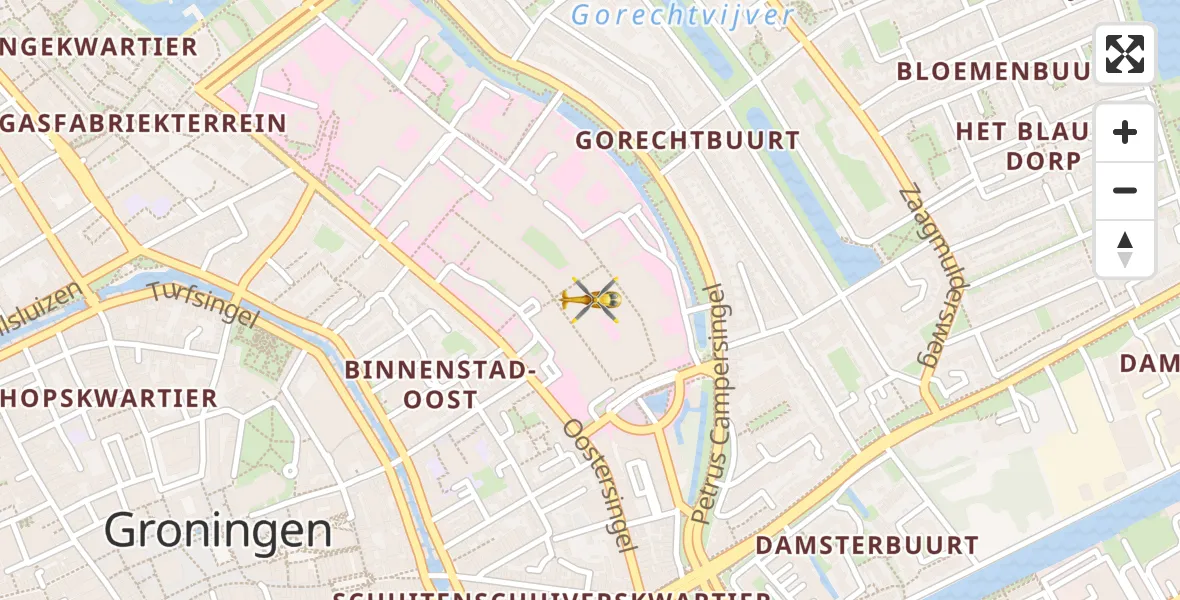 Vluchtroute Traumahelikopter Universitair Medisch Centrum Groningen - Universitair Medisch Centrum Groningen, 05 mei 2023, 00:46