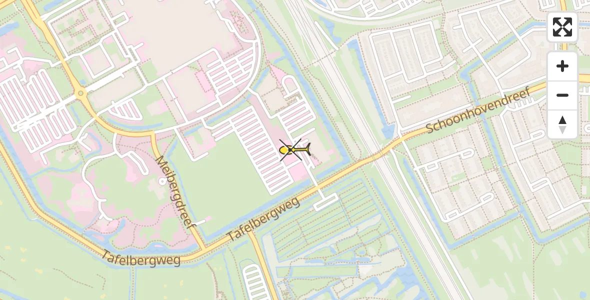 Routekaart van de vlucht: Lifeliner 1 naar Academisch Medisch Centrum (AMC)