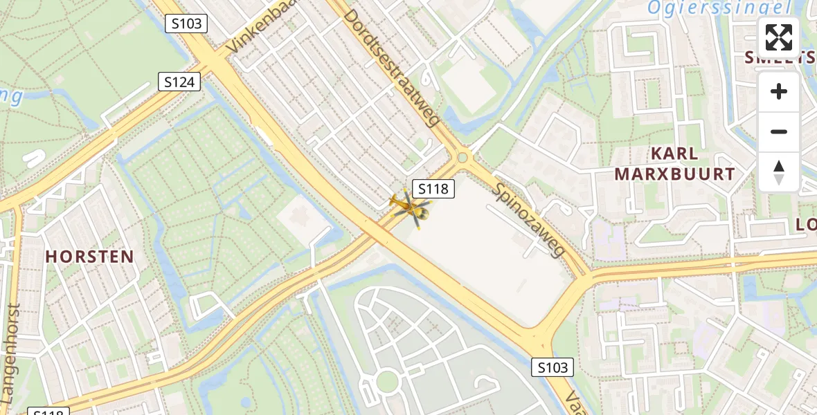 Vluchtroute Traumahelikopter Rotterdam - Rotterdam, 05 mei 2023, 05:45