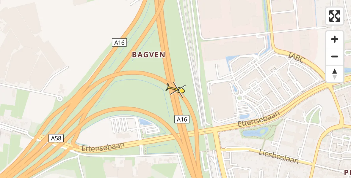 Routekaart van de vlucht: Lifeliner 2 naar Breda