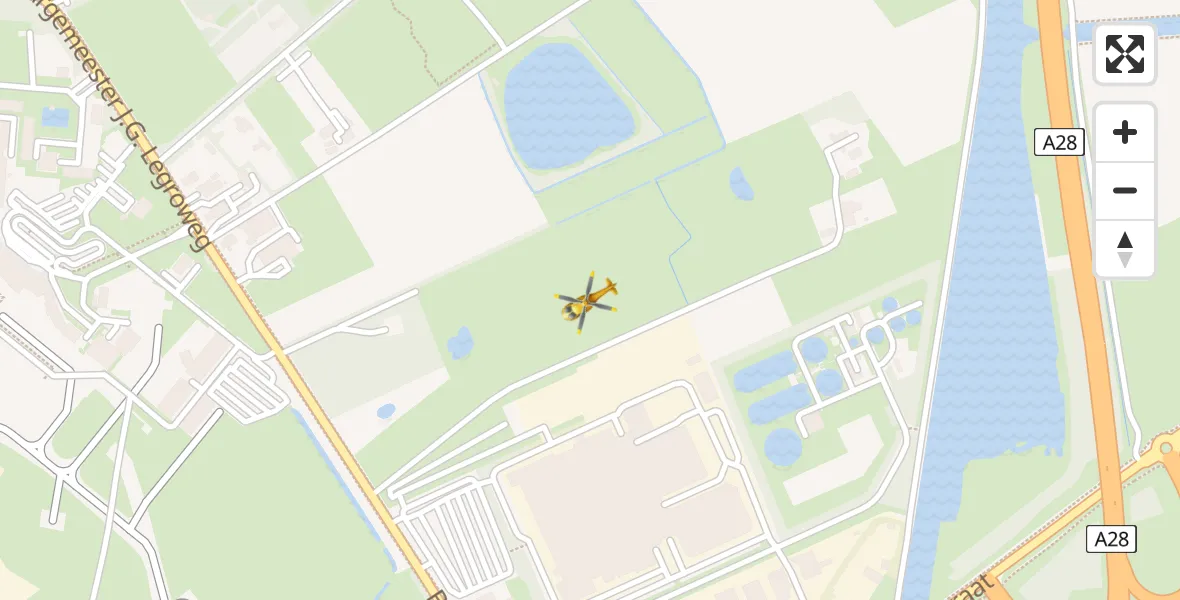 Vluchtroute Traumahelikopter Eelde - Eelde, 05 mei 2023, 14:31