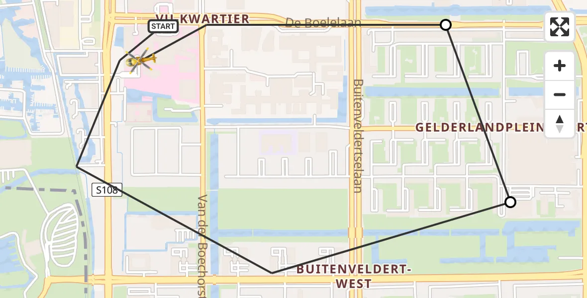 Vluchtroute Traumahelikopter VU Medisch Centrum Amsterdam - VU Medisch Centrum Amsterdam, 05 mei 2023, 17:26
