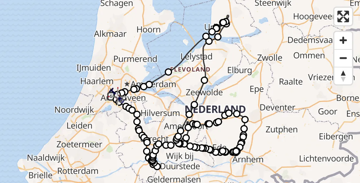 Vluchtroute Politiehelikopter Schiphol - Schiphol, 05 mei 2023, 17:44