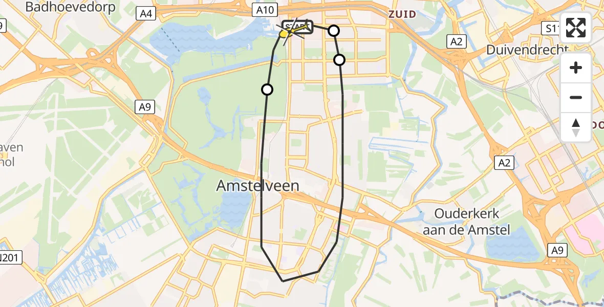 Routekaart van de vlucht: Lifeliner 1 naar VU Medisch Centrum Amsterdam