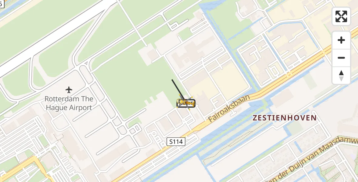 Vluchtroute Traumahelikopter Rotterdam The Hague Airport - Rotterdam The Hague Airport, 06 mei 2023, 01:22