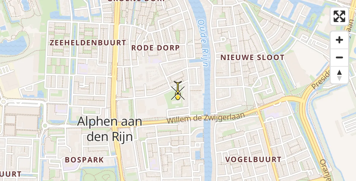 Routekaart van de vlucht: Lifeliner 1 naar Alphen aan den Rijn