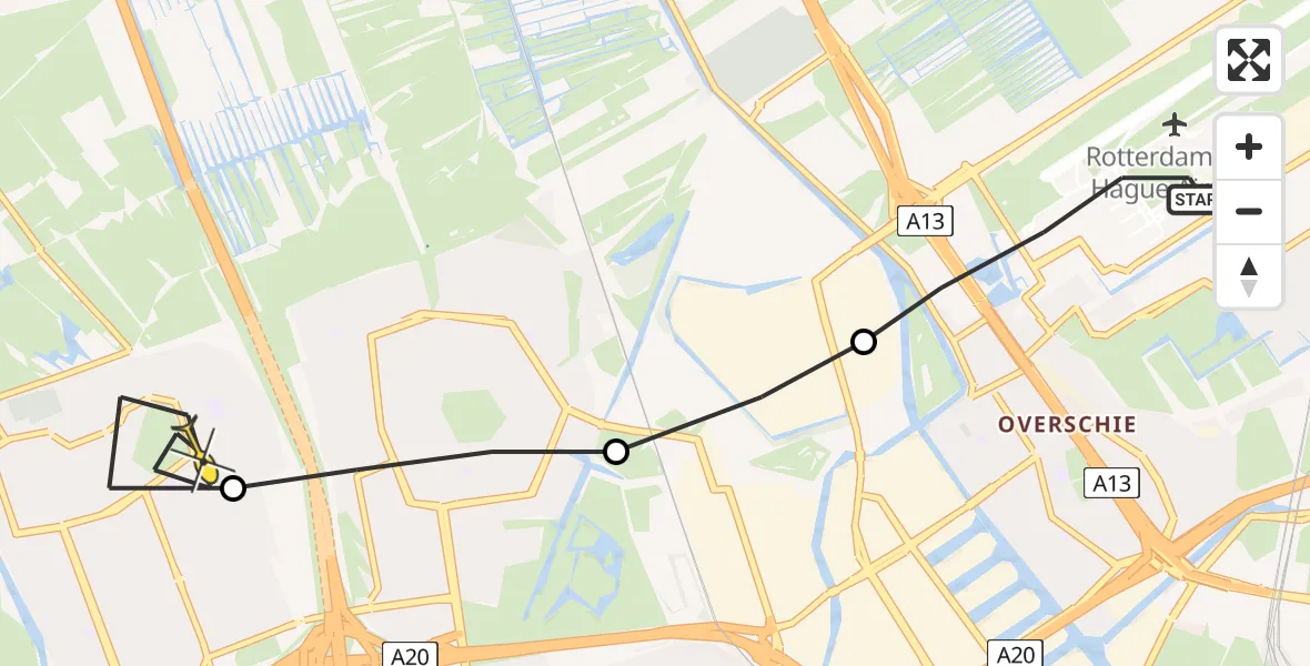 Routekaart van de vlucht: Lifeliner 2 naar Vlaardingen