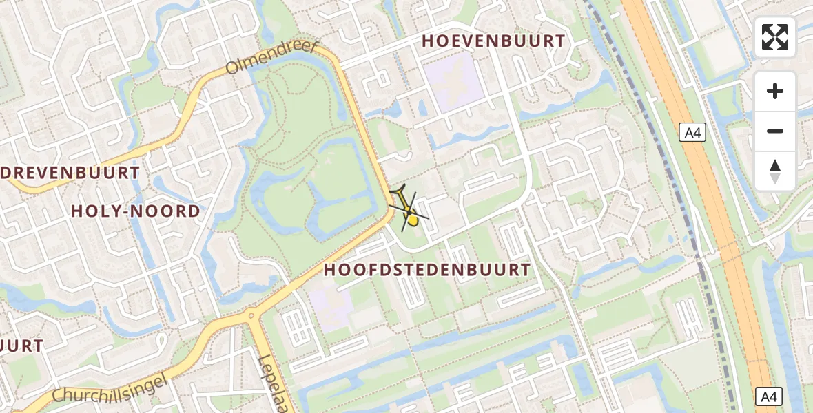 Routekaart van de vlucht: Lifeliner 2 naar Vlaardingen