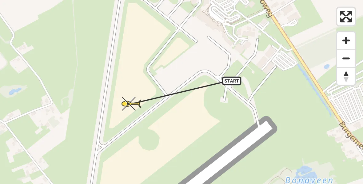Routekaart van de vlucht: Traumahelikopter naar Groningen Airport Eelde