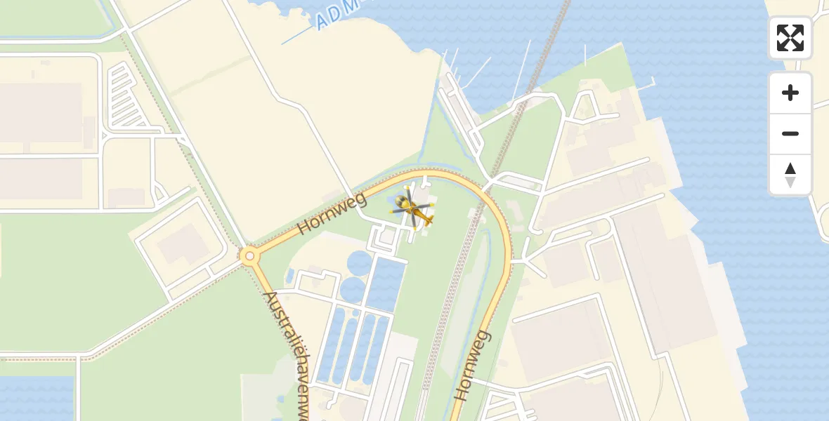 Vluchtroute Traumahelikopter Amsterdam Heliport - Amsterdam Heliport, 07 mei 2023, 18:17