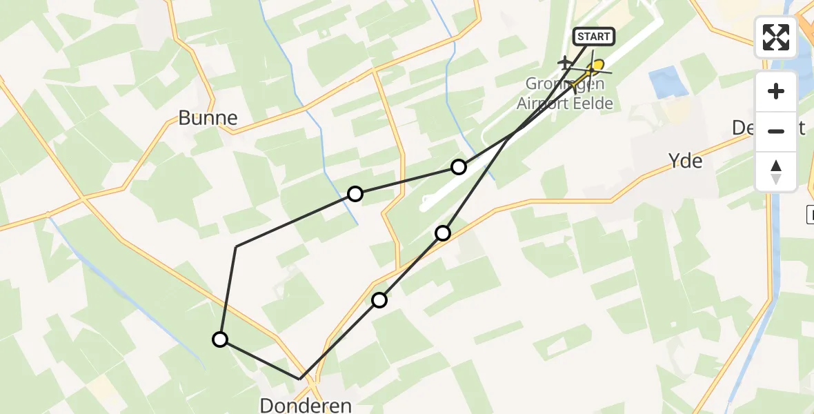 Routekaart van de vlucht: Lifeliner 4 naar Groningen Airport Eelde