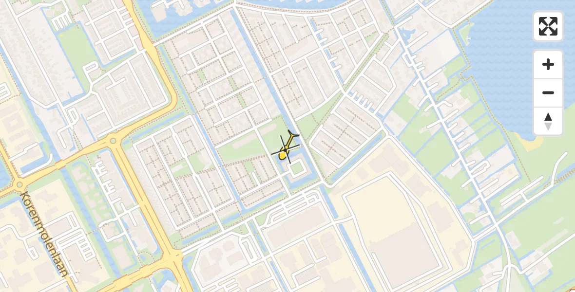 Routekaart van de vlucht: Lifeliner 1 naar Woerden