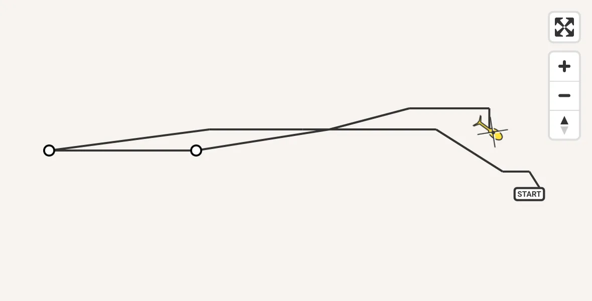 Routekaart van de vlucht: Traumahelikopter naar Sankt Augustin