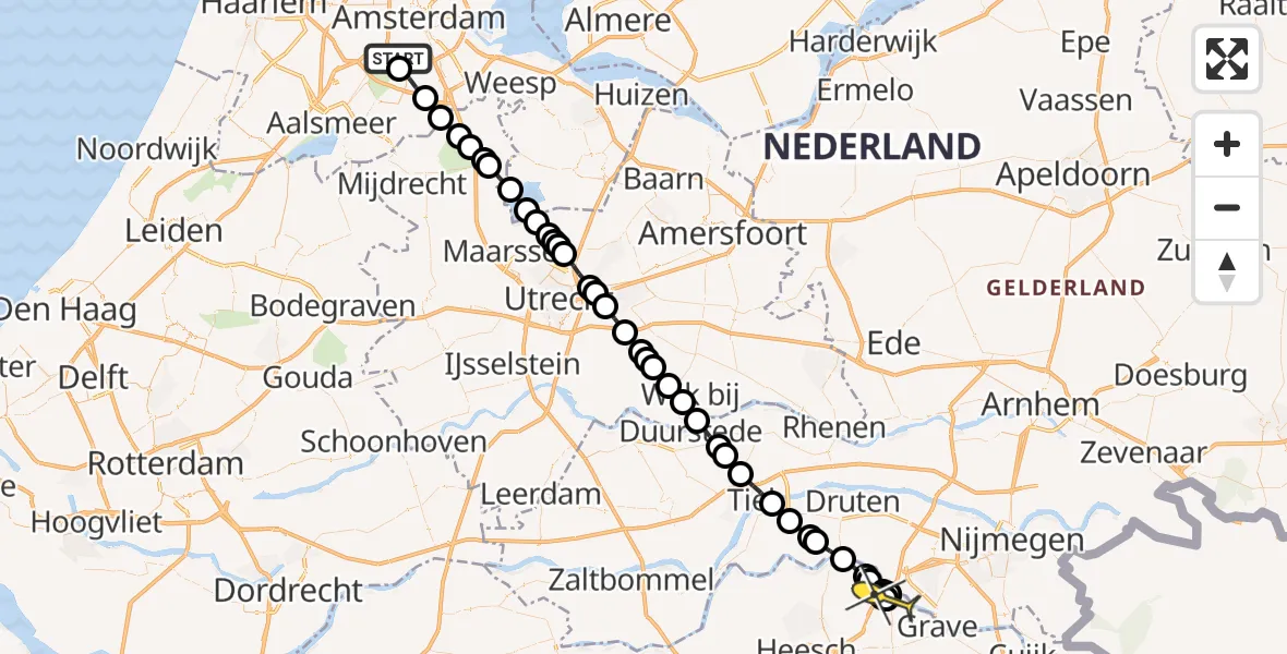 Routekaart van de vlucht: Lifeliner 1 naar Ravenstein