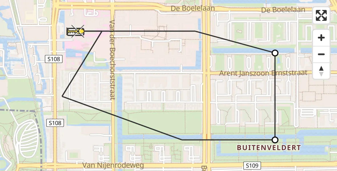 Routekaart van de vlucht: Lifeliner 1 naar VU Medisch Centrum Amsterdam