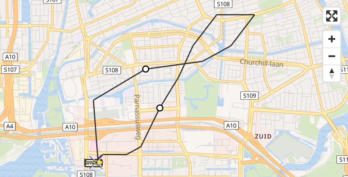 Routekaart van de vlucht: Lifeliner 1 naar VU Medisch Centrum Amsterdam