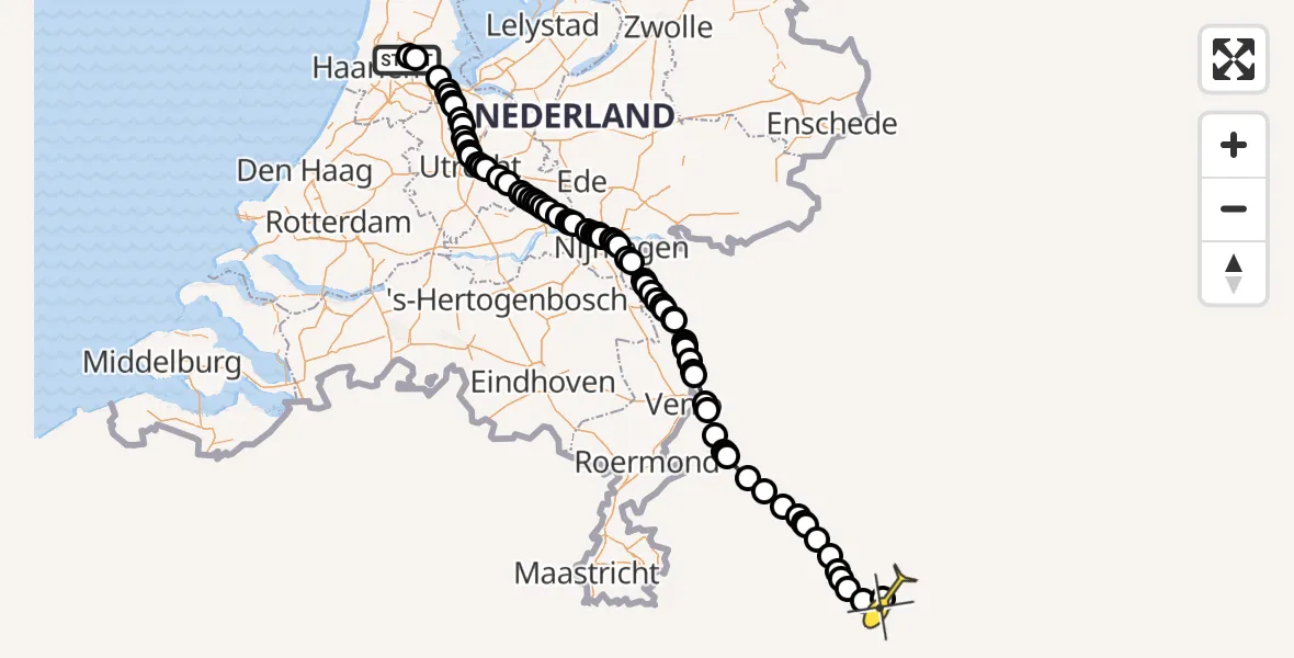 Routekaart van de vlucht: Traumahelikopter naar Sankt Augustin