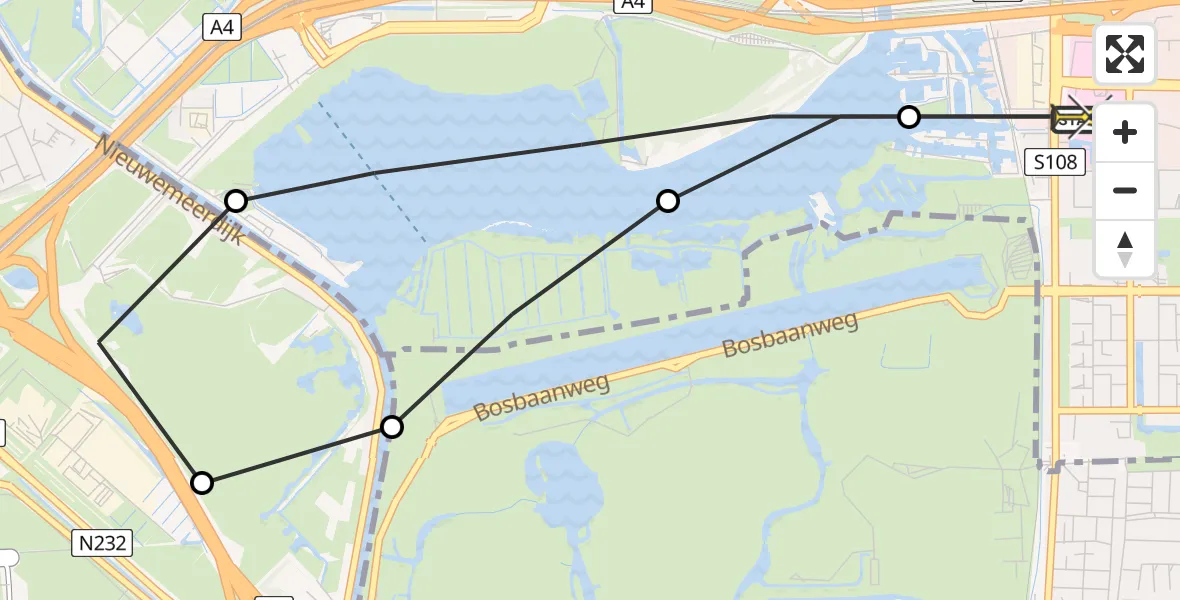 Routekaart van de vlucht: Lifeliner 1 naar VU Medisch Centrum Amsterdam