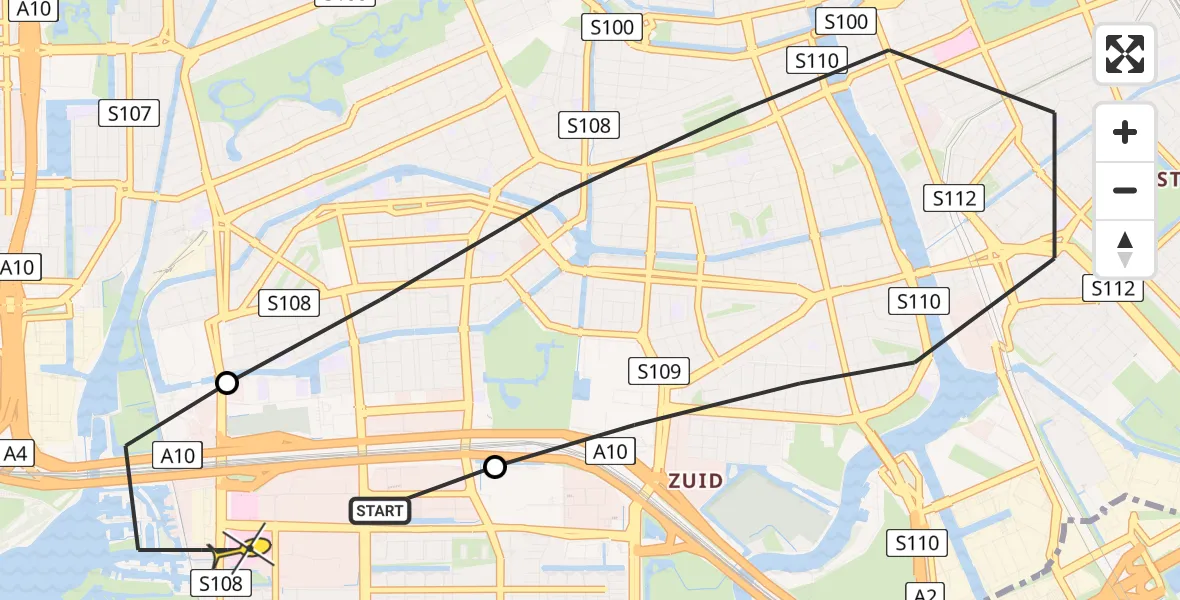 Routekaart van de vlucht: Lifeliner 1 naar VU Medisch Centrum Amsterdam