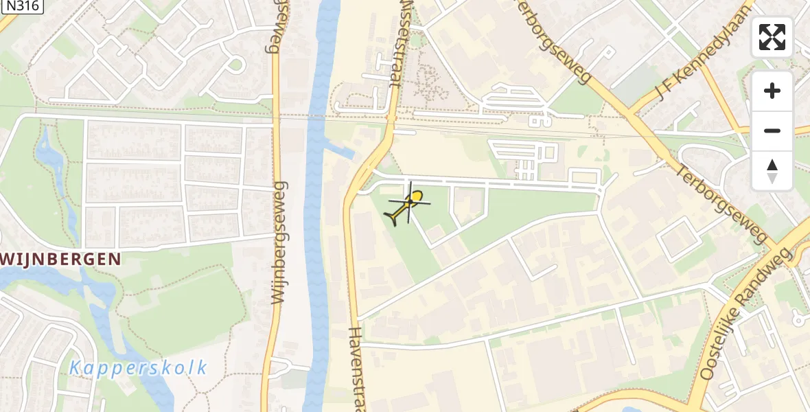 Routekaart van de vlucht: Politieheli naar Doetinchem