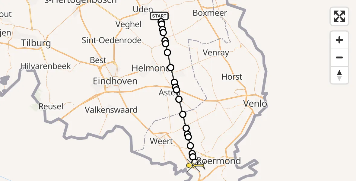 Routekaart van de vlucht: Lifeliner 3 naar Heel