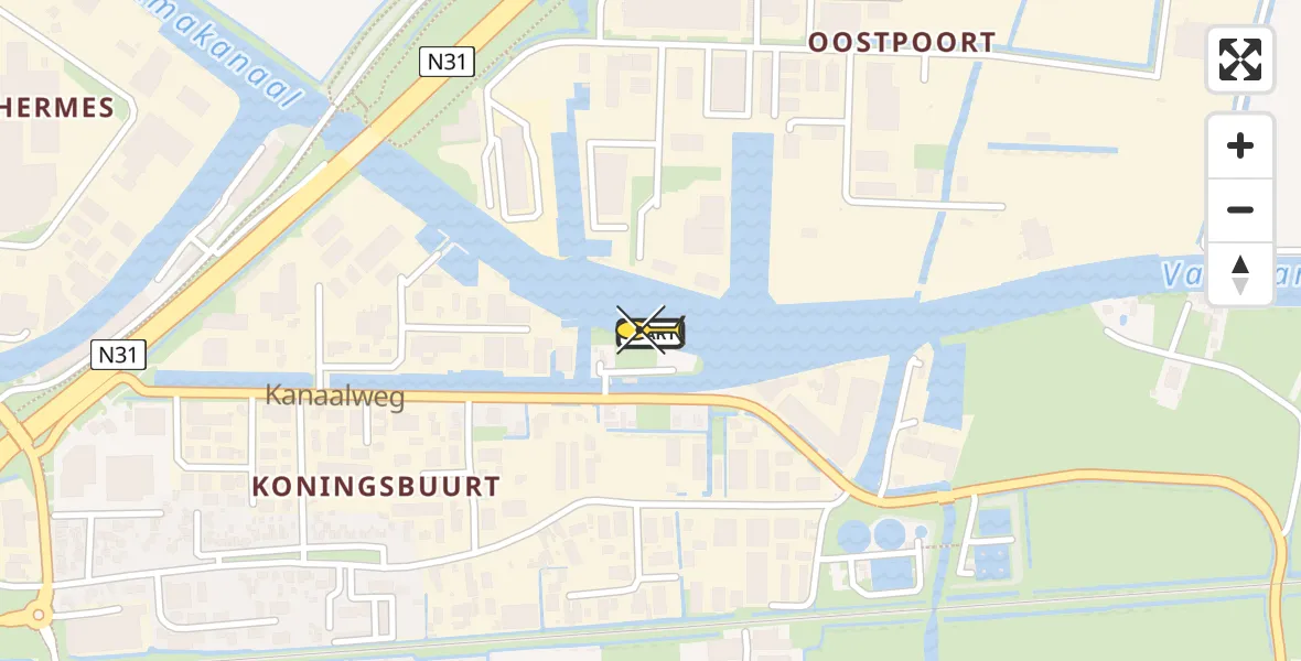 Routekaart van de vlucht: Politiehelikopter naar Harlingen