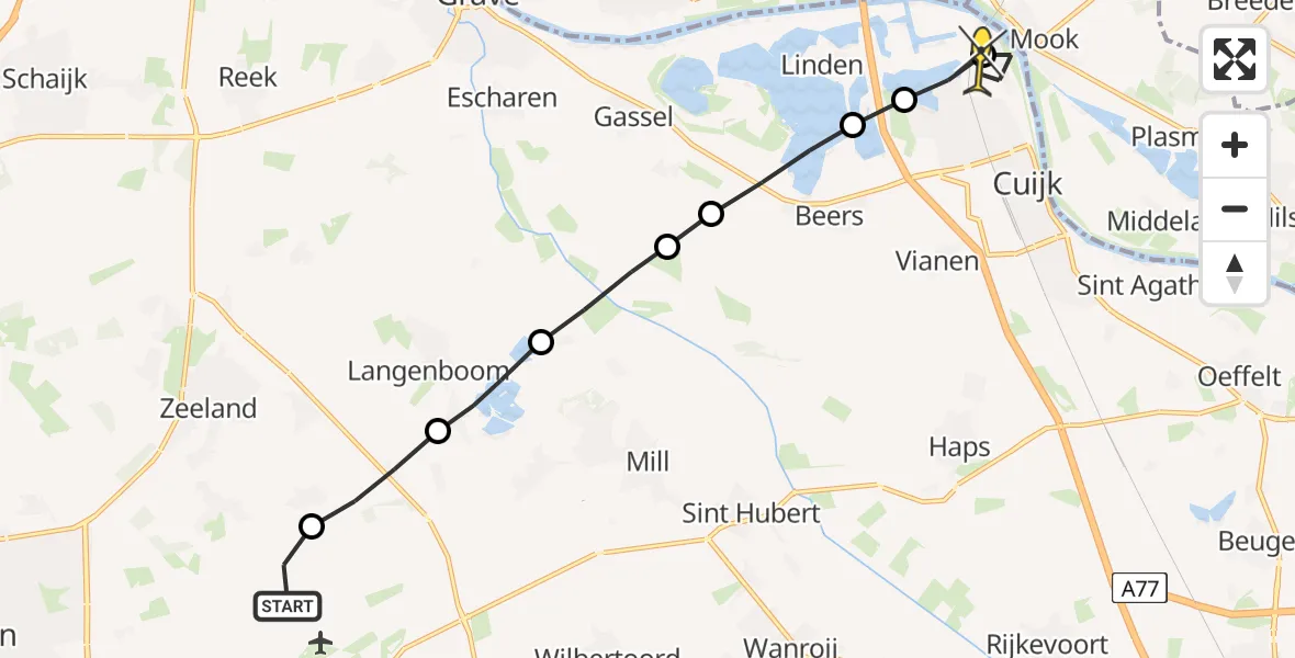 Routekaart van de vlucht: Lifeliner 3 naar Katwijk NB