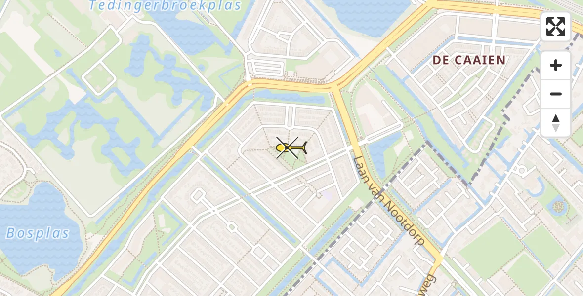 Routekaart van de vlucht: Lifeliner 2 naar Den Haag