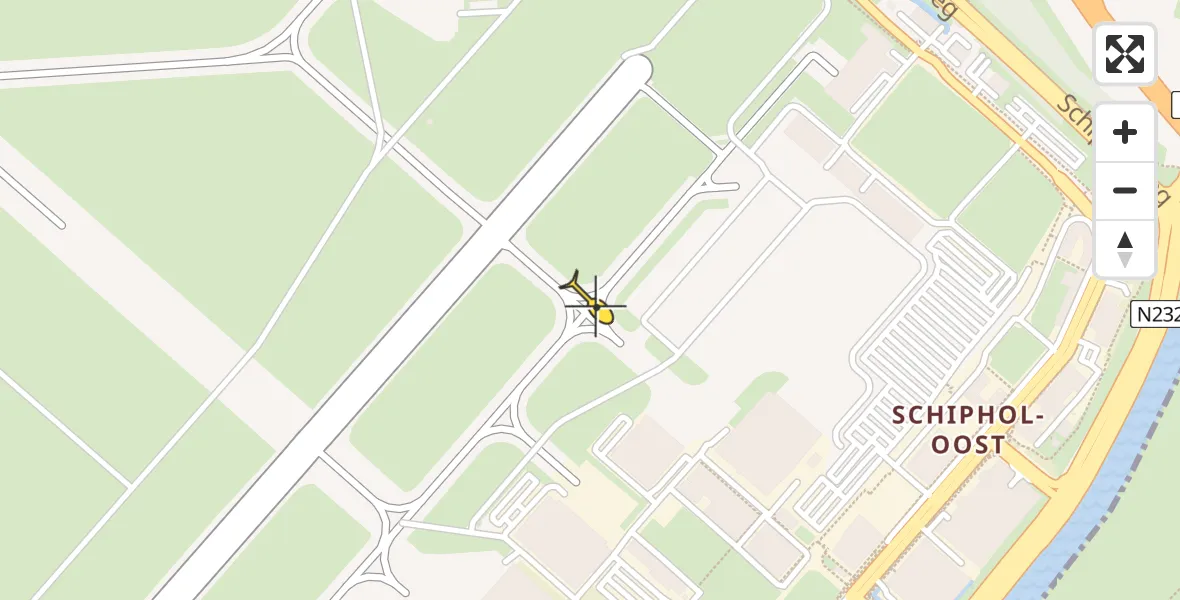 Routekaart van de vlucht: Politiehelikopter naar Schiphol