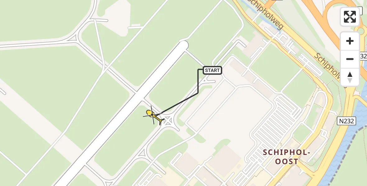 Vluchtroute Politiehelikopter van Schiphol naar Schiphol