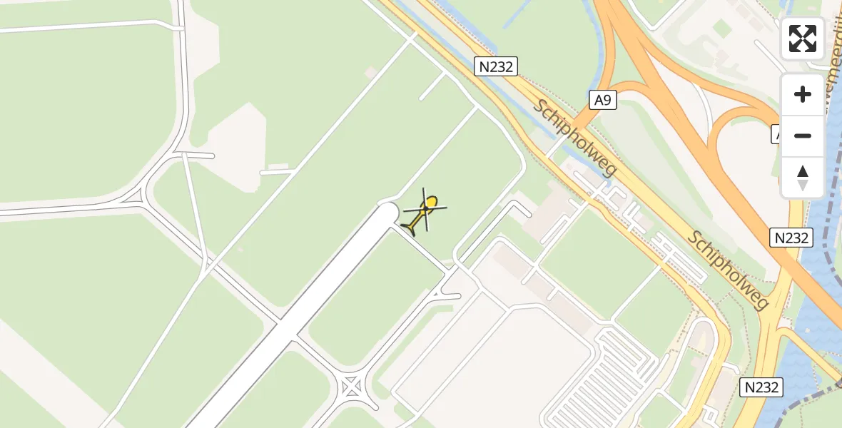 Vluchtroute Politiehelikopter van Schiphol naar Schiphol