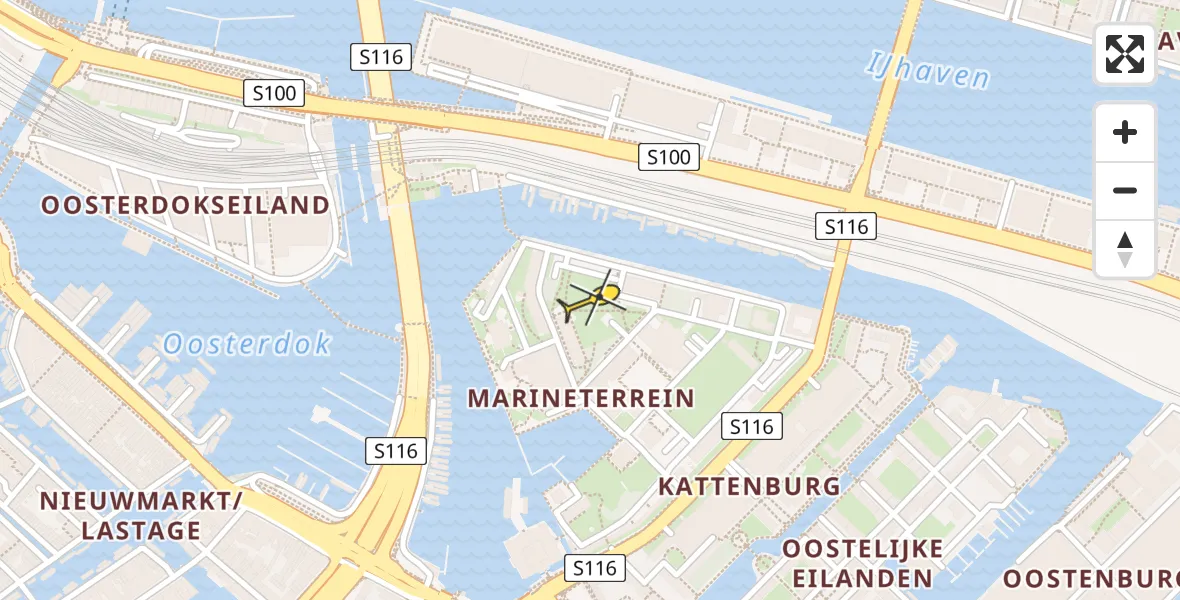 Routekaart van de vlucht: Lifeliner 1 naar Amsterdam