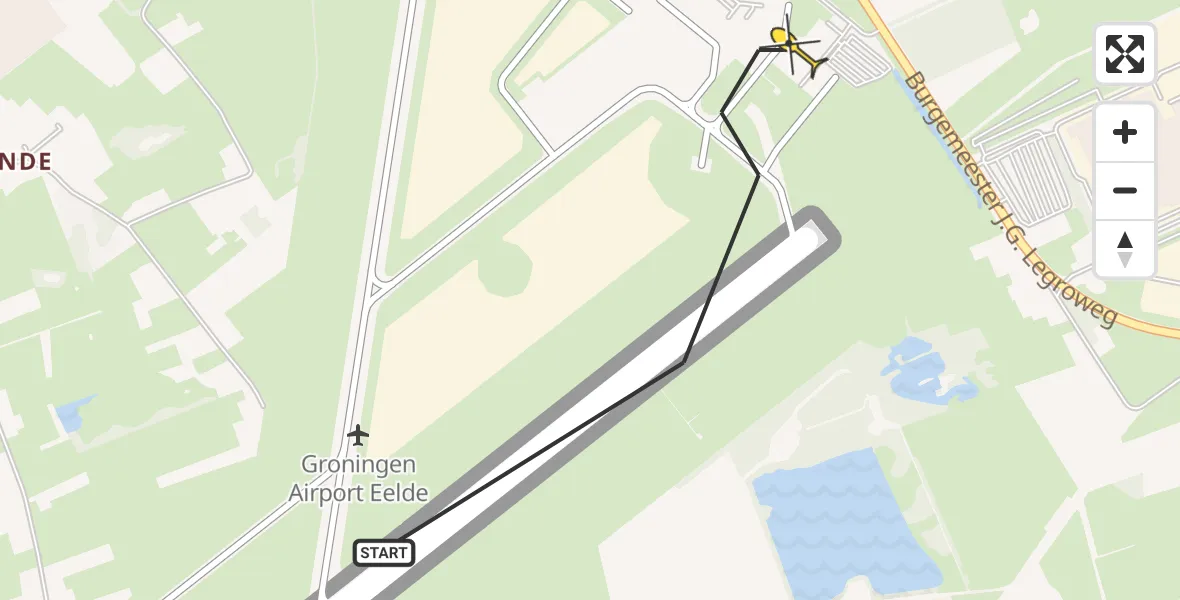 Routekaart van de vlucht: Lifeliner 4 naar Groningen Airport Eelde