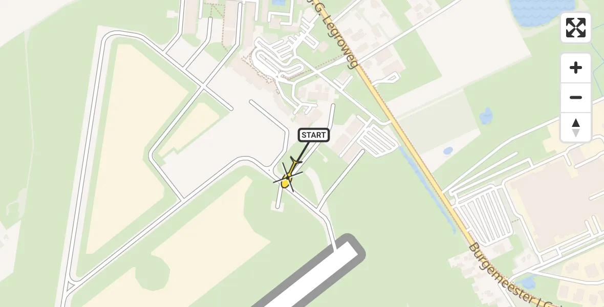 Routekaart van de vlucht: Traumahelikopter naar Groningen Airport Eelde