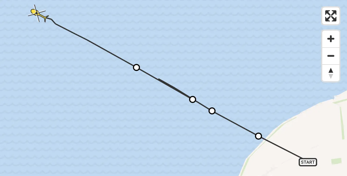 Routekaart van de vlucht: Ambulancehelikopter naar Oosterend