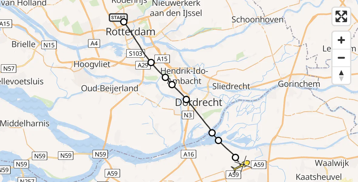 Routekaart van de vlucht: Lifeliner 2 naar Made