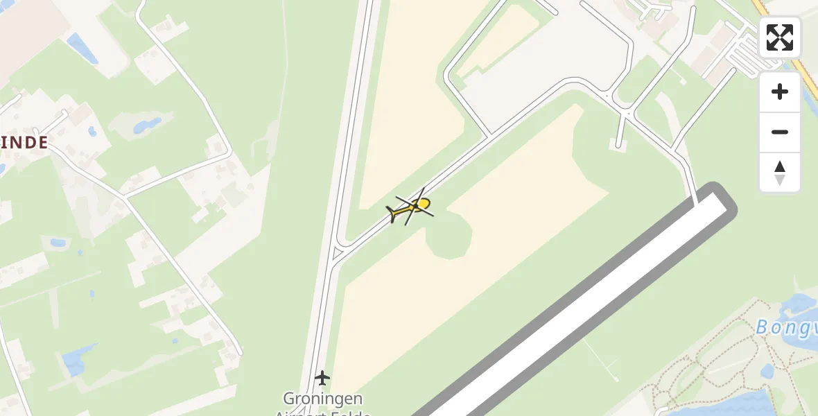 Routekaart van de vlucht: Lifeliner 4 naar Groningen Airport Eelde