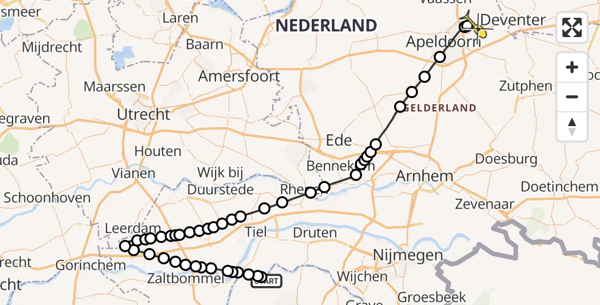 Routekaart van de vlucht: Lifeliner 2 naar Vliegveld Teuge