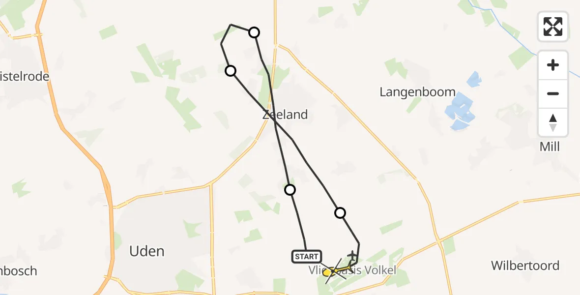 Routekaart van de vlucht: Lifeliner 3 naar Vliegbasis Volkel