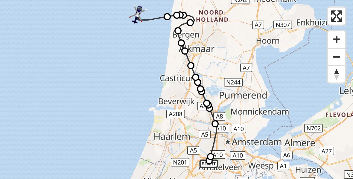 Vluchtroute Politiehelikopter Schiphol - , 22 mei 2023, 15:22