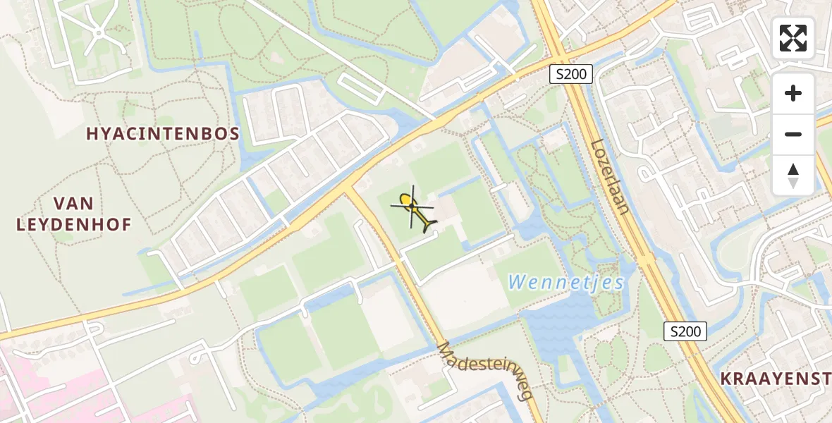 Routekaart van de vlucht: Lifeliner 2 naar Den Haag