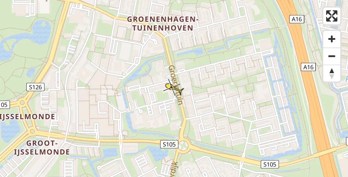 Routekaart van de vlucht: Lifeliner 2 naar Rotterdam