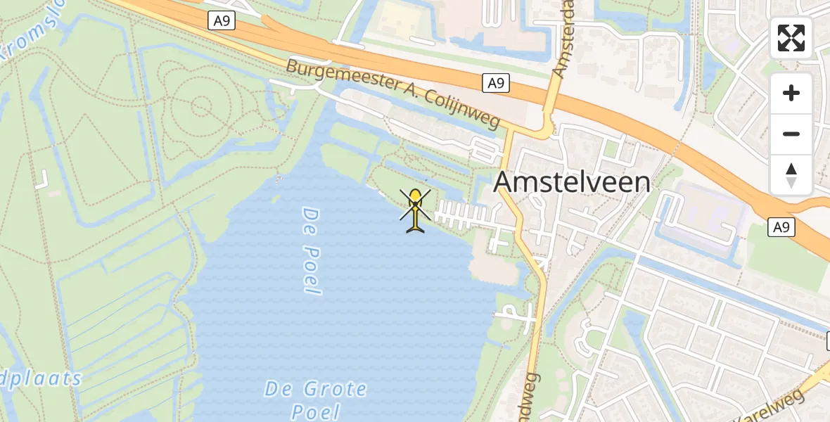 Routekaart van de vlucht: Lifeliner 1 naar Amstelveen